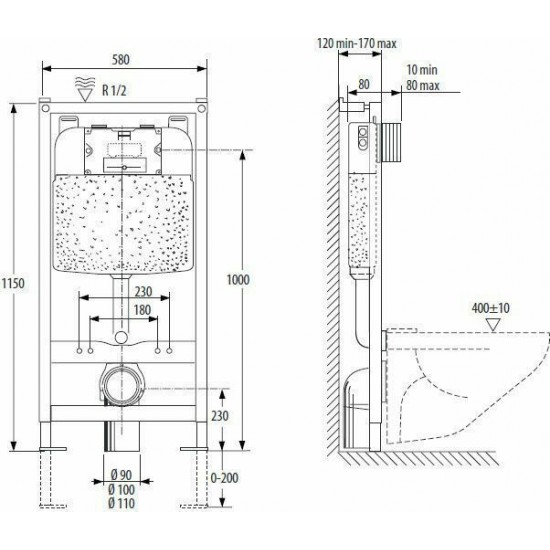 Καζανάκι Εντοιχιζόμενο Ideal Standard 2 λειτουργιών Deco C6612AA Για Κρεμαστές Λεκάνες Ένθετο ή Επίτοιχο σε γυψοσανίδα Καζανάκι Εντοιχιζόμενο Ideal Standard 2 λειτουργιών Deco C6612AA Για Κρεμαστές Λεκάνες Ένθετο ή Επίτοιχο σε γυψοσανίδα